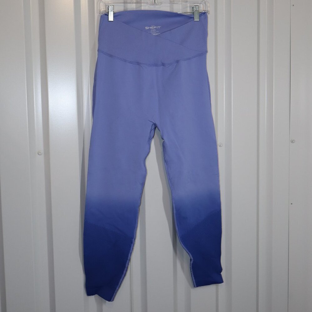 SHEFIT Womens Full Length Seamless Leggings Blue Ombre Size 2Luxe (18) 140025